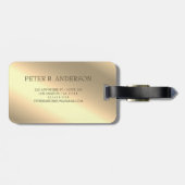 Moderner edler Gold-Metallischer mit Monogramm Nam Gepäckanhänger (Rückseite horizontal)