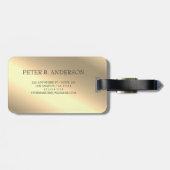 Moderner edler Gold-Metallischer mit Monogramm Nam Gepäckanhänger (Rückseite horizontal)