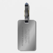 Moderner edler Gold-Metallischer mit Monogramm Nam Gepäckanhänger (Rückseite vertikal)