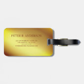 Moderner edler Gold-Metallischer mit Monogramm Nam Gepäckanhänger (Rückseite horizontal)