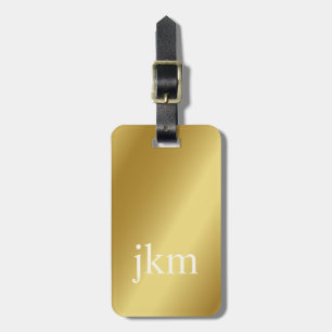 Moderner edler Gold-Metallischer mit Monogramm Nam Gepäckanhänger