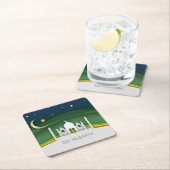 Moderner Eid Mubarak Papier schneiden Moschee Pape Rechteckiger Pappuntersetzer (Vor Ort)