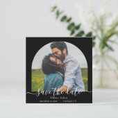Moderner Ein-Foto-Arsch Save the Date Einladung (Stehend Vorderseite)