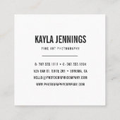 Moderner Eindruck | QR Code Fotograf Quadratische Visitenkarte (Rückseite)