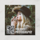 Moderner Eindruck | QR Code Fotograf Quadratische Visitenkarte (Vorderseite)