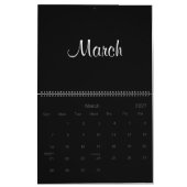 Moderner Einfache Wandplaner Minimalistisch Black Kalender (Mär 2027)
