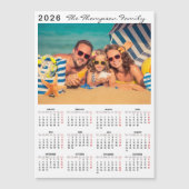 Moderner Einfacher 2026 Kalender Ein Foto Magnet (Vorderseite)
