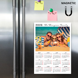 Moderner Einfacher 2026 Kalender Ein Foto Magnet