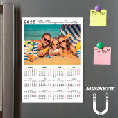 Moderner Einfacher 2026 Kalender Ein Foto Magnet