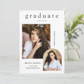 Moderner einfacher 3-Foto-Abschluss Einladung (Stehend Vorderseite)