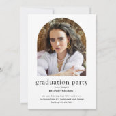 Moderner einfacher 3-Foto-Abschluss Einladung (Rückseite)