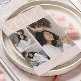 Moderner einfacher 3-Foto-Valentinstag Folien Feiertagskarte