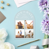 Moderner einfacher 4-Foto-Arch Save the Date Acryleinladungen (Insitu (Hochzeit))