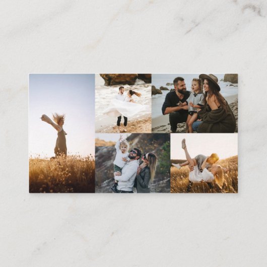 Moderner einfacher 5-Foto Collage Fotograf Visitenkarte (Rückseite)