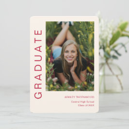 Moderner einfacher Abschluss für vertikales Foto Einladung