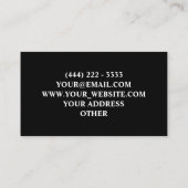 Moderner einfacher Balck abstrakt Beruflich Visitenkarte (Rückseite)