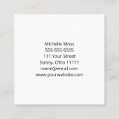 Moderner, einfacher Botanischer Veranstaltungsplan Quadratische Visitenkarte (Rückseite)