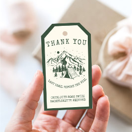 Moderner einfacher Camping Weekend Junggeselinnen- Geschenkanhänger