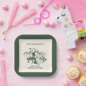 Moderner einfacher Camping Weekend Junggeselinnen- Pappteller (Party)