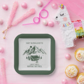 Moderner einfacher Camping Weekend Junggeselinnen- Pappteller (Party)