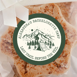 Moderner einfacher Camping Weekend Junggeselinnen- Runder Aufkleber