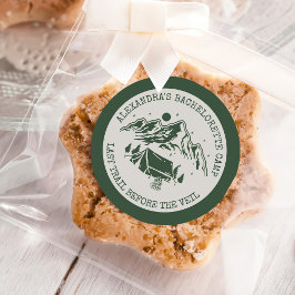 Moderner einfacher Camping Weekend Junggeselinnen- Runder Aufkleber