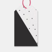 Moderner einfacher Chic Black und White Polka Dot Geschenkanhänger (Rückseite)
