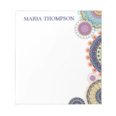 Moderner einfacher Chic Stilvoll Mandala Style Notizblock (Vorderseite)