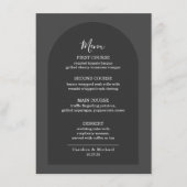 Moderner, einfacher Elegant Dunkelgrau Menükarte (Vorderseite)