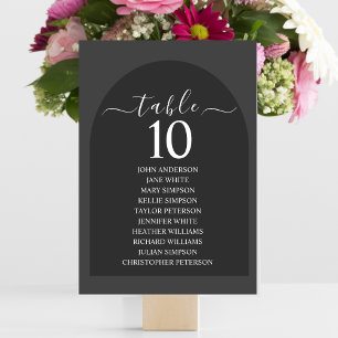 Moderner, einfacher Elegant Dunkelgrau Tischnummer