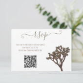 Moderner einfacher, eleganter Joshua-Baum QR-Code RSVP Karte (Stehend Vorderseite)
