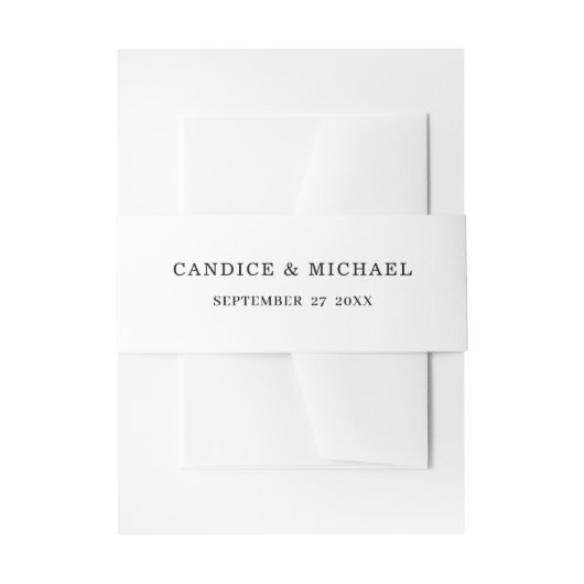 Moderner, einfacher, eleganter Schwarzer Text mit  Einladungsbanderole (Vorderseite Beispiel)