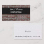 Moderner einfacher Erbauer-Backsteinmauer-Bau Visitenkarte (Vorne/Hinten)