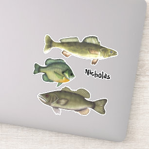 Moderner einfacher Fisch I Liebe Fischerei Minimal Aufkleber