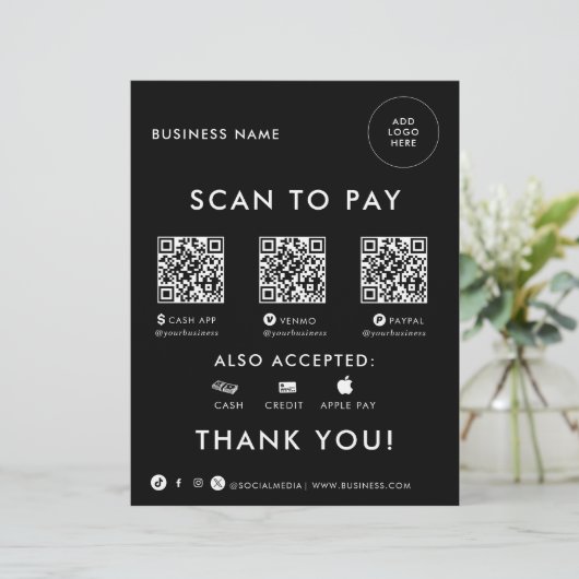 Moderner einfacher formaler QR-Scan zur Zahlung vo (Stehend Vorderseite)