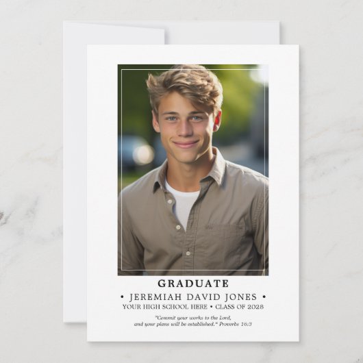 Moderner einfacher Foto Abschluss Ankündigung (Vorderseite)