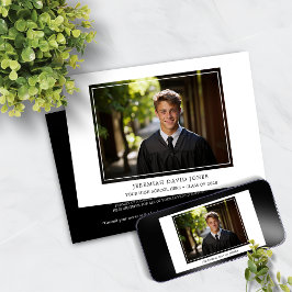 Moderner einfacher Foto Abschluss Einladung