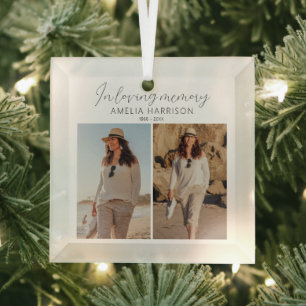 Moderner & Einfacher Foto-Gedenk-Weihnachtsbaum Ornament Aus Glas