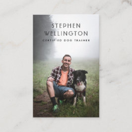 Moderner, einfacher Foto Sitzer Dog Trainer Visitenkarte