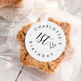 Moderner einfacher Geburtstag Runder Aufkleber