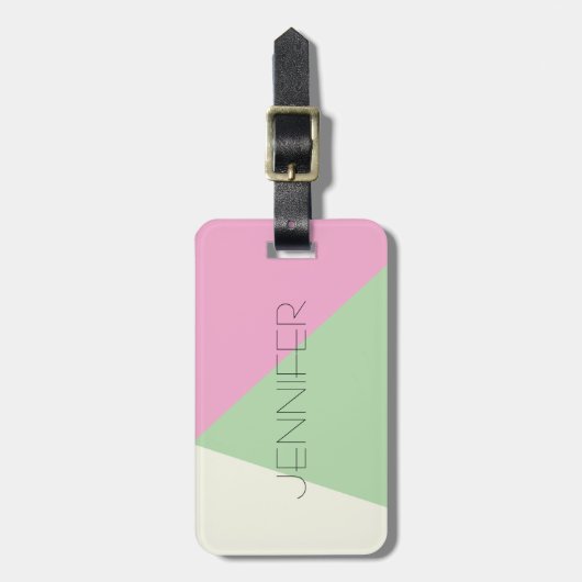 Moderner einfacher geometrischer Farbblock Gepäckanhänger (Vorderseite vertikal)