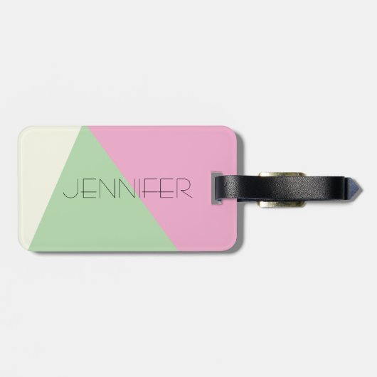 Moderner einfacher geometrischer Farbblock Gepäckanhänger (Rückseite horizontal)