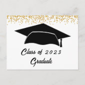 Moderner einfacher Gold-Abschluss Ankündigungspostkarte (Vorderseite)