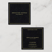 Moderner einfacher Gold Text Eleganter Premium Bla Quadratische Visitenkarte (Vorne/Hinten)