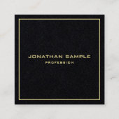 Moderner einfacher Gold Text Eleganter Premium Bla Quadratische Visitenkarte (Vorderseite)