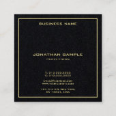 Moderner einfacher Gold Text Eleganter Premium Bla Quadratische Visitenkarte (Rückseite)