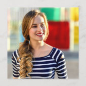 Moderner einfacher Goldener Navy Blue FOTO Abschlu Dankeskarte (Rückseite)