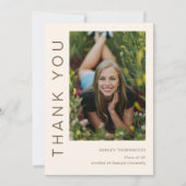Moderner einfacher Graduate Foto Abschluss Dankeskarte (Vorderseite)