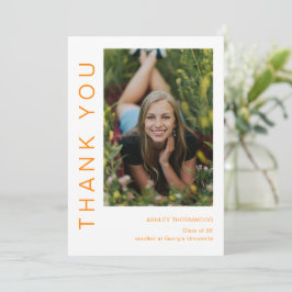 Moderner einfacher Graduate Foto Abschluss Dankeskarte