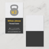 Moderner einfacher grauer Kettlebell Visitenkarte (Vorne/Hinten)